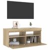vidaXL TV-Schrank mit LED-Leuchten Sonoma-Eiche 90x35x40 cm