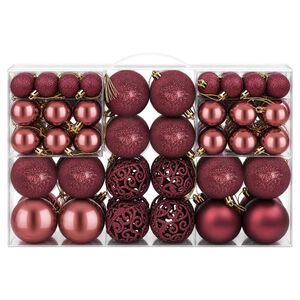 vidaXL Weihnachtskugeln 100 Stk. Weinrot 3 / 4 / 6 cm