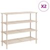 vidaXL Schuhregale mit 4 B&ouml;den 2 Stk. Massivholz Tanne
