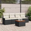 vidaXL Gartensofa-set mit Speicher 5 pcs Schwarz und Creme Poly-Rattan