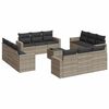vidaXL 13-tlg. Garten-Sofagarnitur mit Kissen Hellgrau Poly Rattan