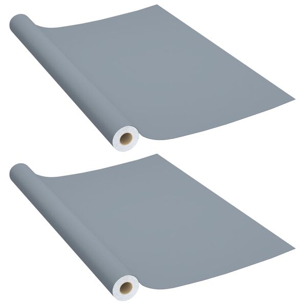 vidaXL Möbelfolien Selbstklebend 2 Stk. Grau 500x90 cm PVC