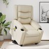 vidaXL Massagesessel mit Aufstehhilfe Elektrisch Creme Kunstleder