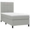vidaXL Boxspringbett mit Matratze & LED Hellgrau 90x200 cm Stoff