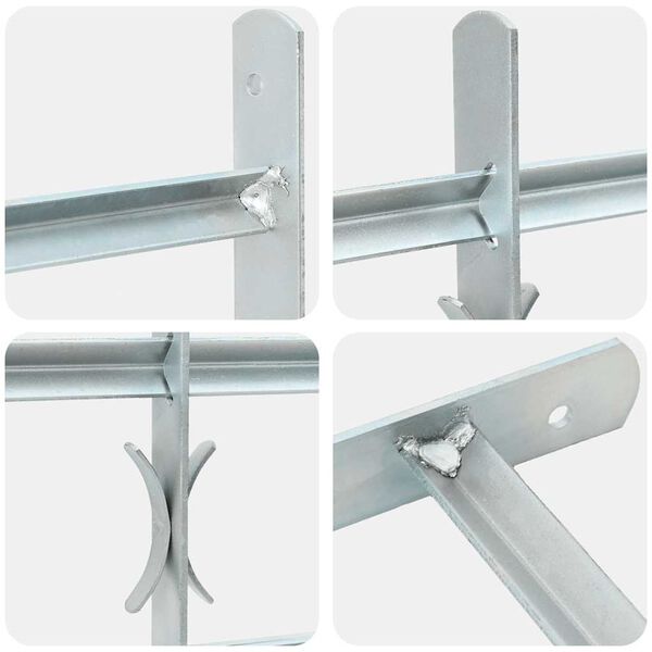 vidaXL Fenstergitter Verstellbar mit 4 Querst&auml;ben 500-650 mm