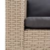 vidaXL 3-Sitzer-Gartensofa mit Auflagen Poly Rattan Beige