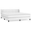 vidaXL Boxspringbett mit Matratze Wei&szlig; 160x200 cm Kunstleder