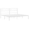 vidaXL Bettgestell mit Kopfteil Metall Wei&szlig; 183x213 cm