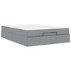 vidaXL Bettgestell mit Matratze 2 pcs Hellgrau Stoff