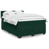 vidaXL Boxspringbett mit Matratze Dunkelgr&uuml;n 160x200 cm Samt