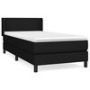vidaXL Boxspringbett mit Matratze Schwarz 100x200 cm Stoff