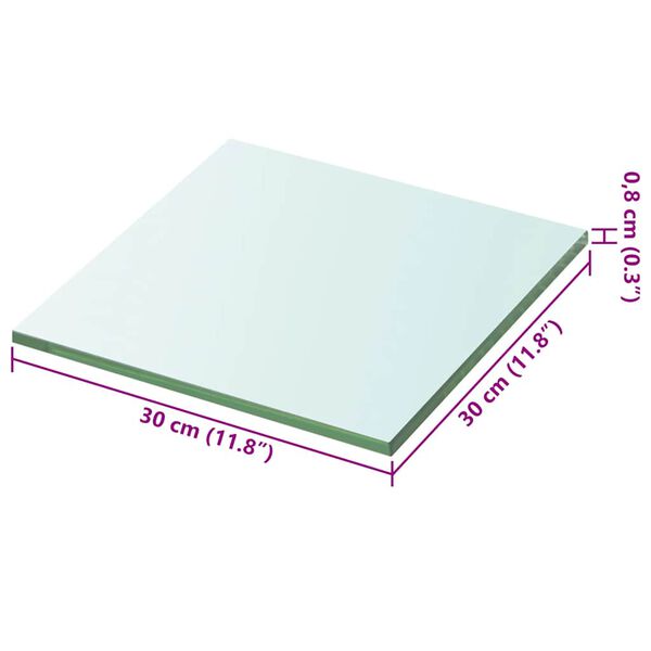 vidaXL Regalboden Glas Transparent 30x30 cm
