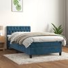 vidaXL Boxspringbett mit Matratze Dunkelblau 90x190 cm Samt