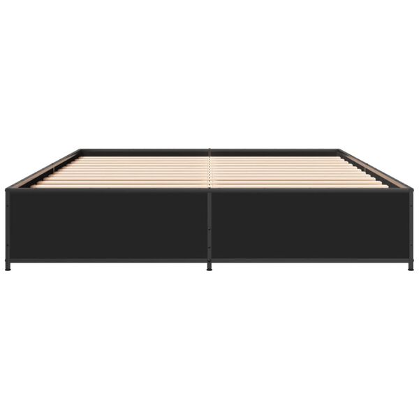 vidaXL Bettgestell Schwarz 140x190 cm Holzwerkstoff und Metall