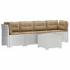 vidaXL 4-Sitzer Gartensofa mit Kissen Rattan Look PP Wei&szlig;