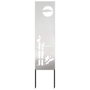 vidaXL Garten Sichtschutz-Leinwand Silber 32 x 140 cm Edelstahl