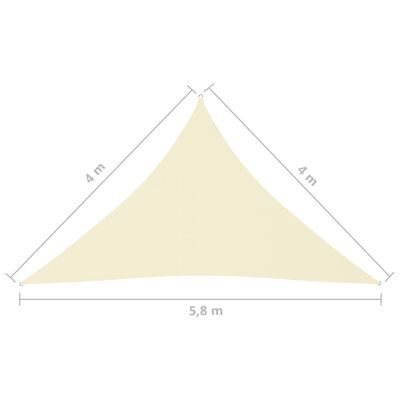 vidaXL Sonnensegel Oxford-Gewebe Dreieckig 4x4x5,8 m Creme