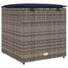 vidaXL Kissenbox mit Speicher Grau 50 x 50 x 50 cm Poly-Rattan