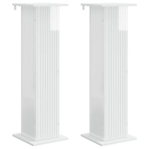 vidaXL Pflanzenst&auml;nder 2 stk. Hochglanz Wei&szlig; 30,5 x 30 x 100,5 cm