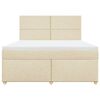 vidaXL Boxspringbett mit Matratze Creme 180x200 cm Stoff