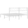 vidaXL Bettgestell mit Kopfteil Metall Wei&szlig; 140x200 cm