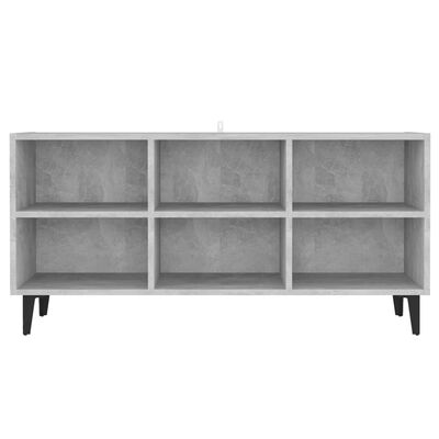 vidaXL TV-Schrank mit Metallbeinen Betongrau 103,5x30x50 cm