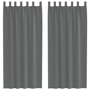 vidaXL Voile Vorh&auml;nge mit Schlaufen 2 Stk. Dunkelgrau 140x245 cm