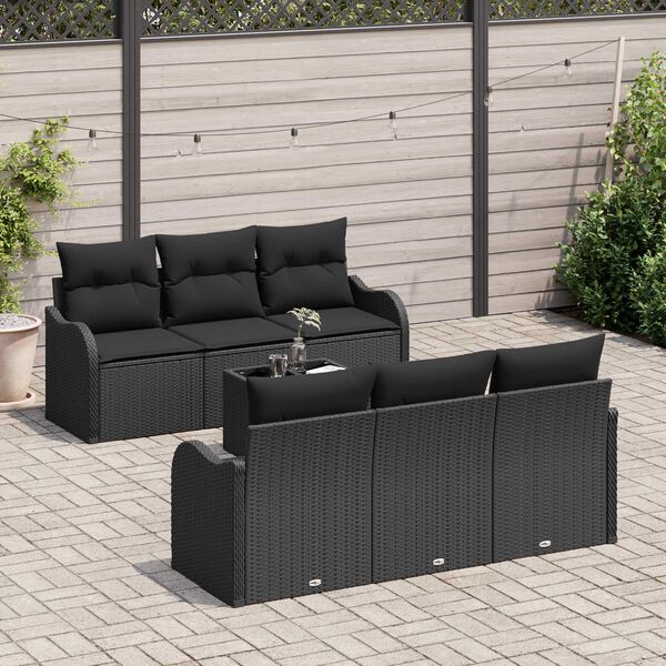 vidaXL Gartensofa-set Schwarz 55 x 55 x 37 cm Poly-Rattan