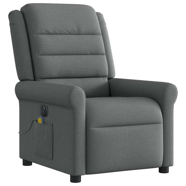 vidaXL Massagesessel Elektrisch Dunkelgrau Stoff