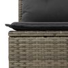 vidaXL Garten-Ecksofa mit Kissen Grau Poly Rattan