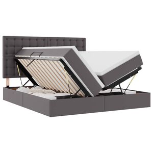 vidaXL Bett mit Stauraum und LED Grau 180 x 200 cm Kunstleder
