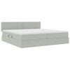 vidaXL Bett mit Stauraum und LED mit LED Hellgrau 200 x 200 cm Samt