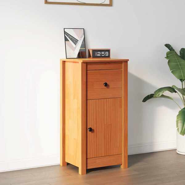 vidaXL Sideboard Wachsbraun 39 x 34,5 x 80 cm Massives Kiefernholz
