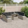 vidaXL Garten-Sofa-Set mit Kissen mit Speicher 10 pcs Hellgrau