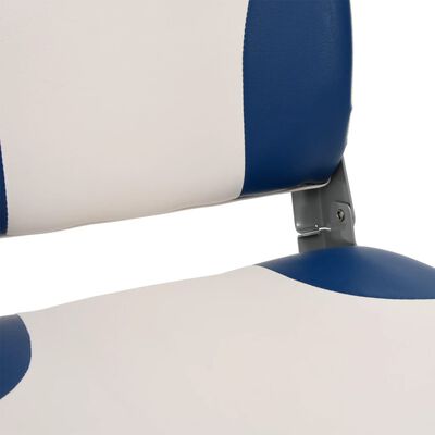 vidaXL 2-tlg. Bootssitz-Set Klappbar mit Polster in Blau-Weiß