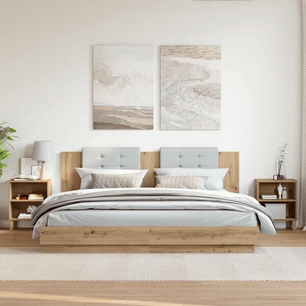 vidaXL Nachttische 2 Stk. Artisan-Eiche 40x30x50 cm Holzwerkstoff