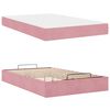 vidaXL Bettgestell mit Matratze mit Matratze 2 pcs Rosa Samt