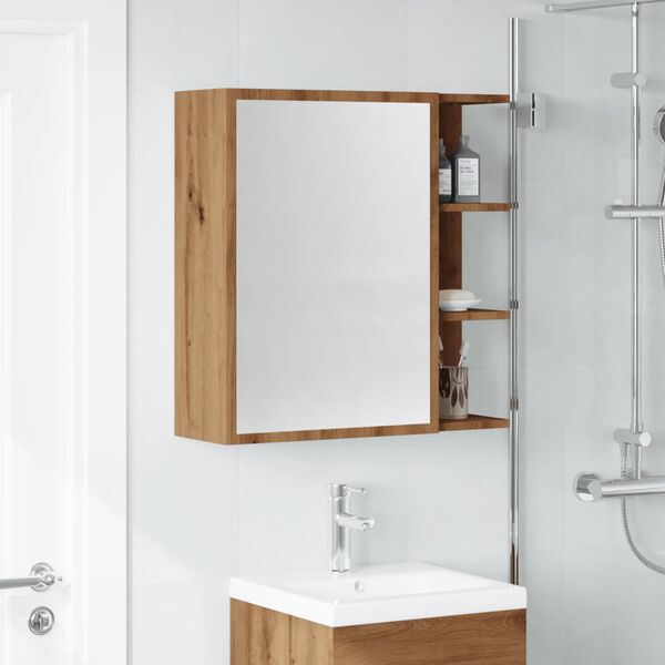vidaXL Spiegelschrank Artisan-Eiche 62,5x20,5x64 cm Holzwerkstoff