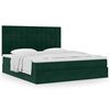 vidaXL Ottoman-Bett mit Matratzen Dunkelgr&uuml;n 180x200 cm Samt