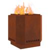 vidaXL Rauchfreier Feuerkorb Braun 48 x 48 x 51 cm Wetterfeststahl