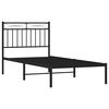 vidaXL Bettgestell mit Kopfteil Metall Schwarz 90x190 cm