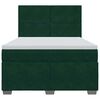 vidaXL Boxspringbett mit Matratze Dunkelgr&uuml;n 140x190 cm Samt