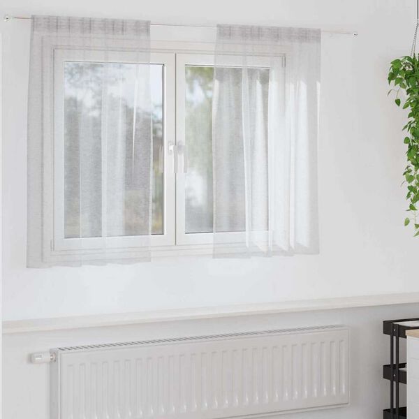 vidaXL Voile-Vorhang 2 pcs Hellgrau 140 x 140 cm Polyester