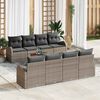 vidaXL Gartensofa-set mit Speicher 9 pcs Grau Poly-Rattan