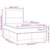 vidaXL Boxspringbett mit Matratze & LED Grau 120x190 cm Kunstleder
