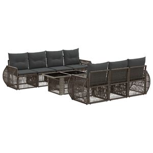 vidaXL Gartensofa-set 8 stk. Grau und Dunkelgrau Poly-Rattan