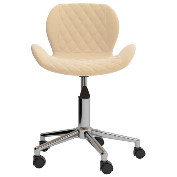 vidaXL Esszimmerst&uuml;hle 2 Stk. Drehbar Creme Samt