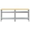vidaXL Werkbank-Set mit Regal 2 pcs Grau 200 x 55 x 85 cm Stahl