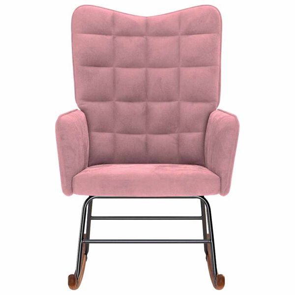 vidaXL Schaukelstuhl Rosa Samt