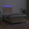 vidaXL Boxspringbett mit Matratze & LED Cappuccino-Braun 120x200cm